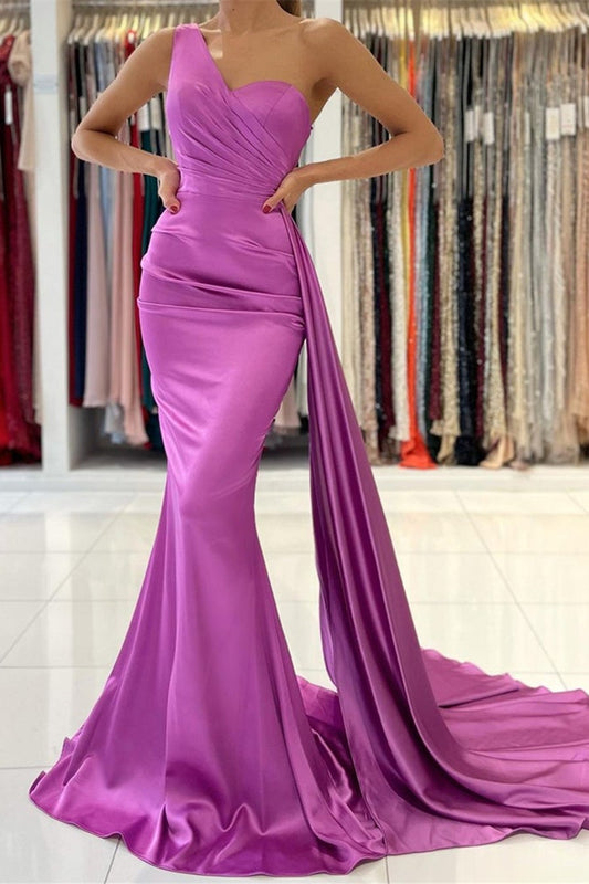 Fabulous One Shoulder Mermaid Prom Dress Ruffles