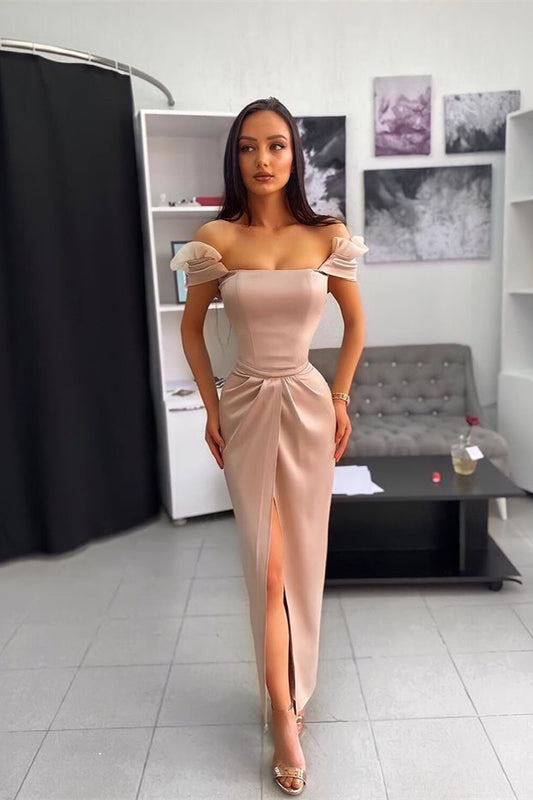 Elegant Off-the-Shoulder Long Prom Party Dress Front Split Online