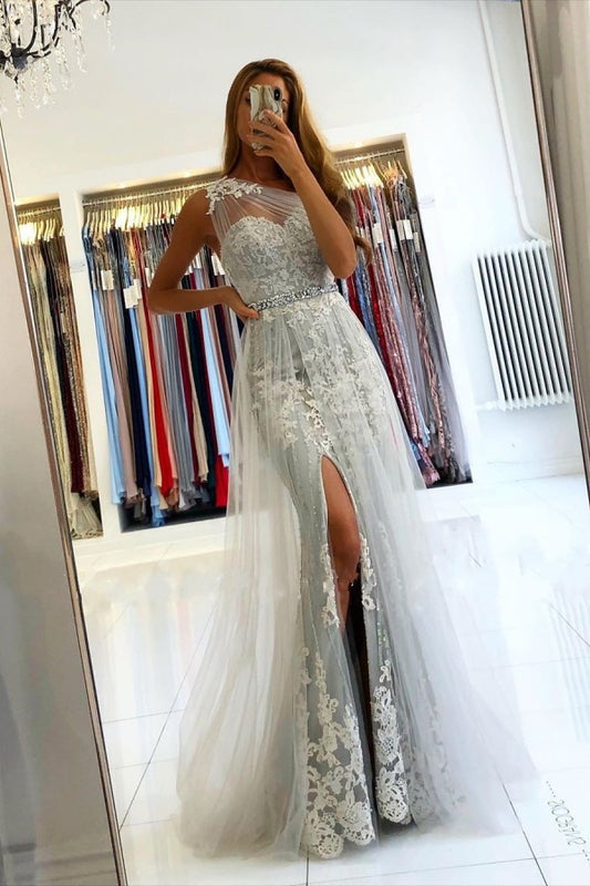 One Shoulder Mermaid Prom Dress Long With Lace Appliques