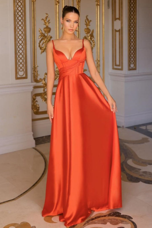 Sexy V-Neck Prom Dress With Spaghetti Strap