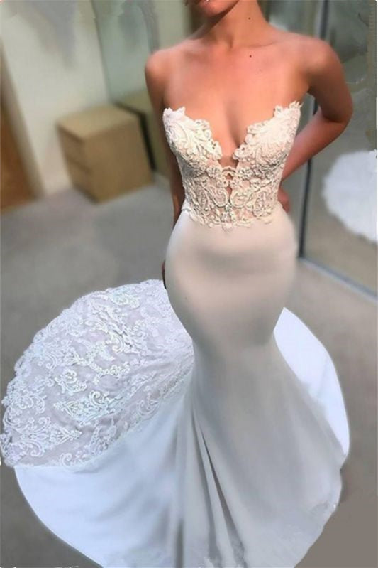 New Arrival Sweetheart Mermaid Bridal Gown with Lace Appliques