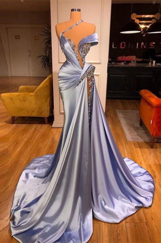 Amazing Off-the-Shoulder Mermaid Prom Dress Front Split Beadings Online