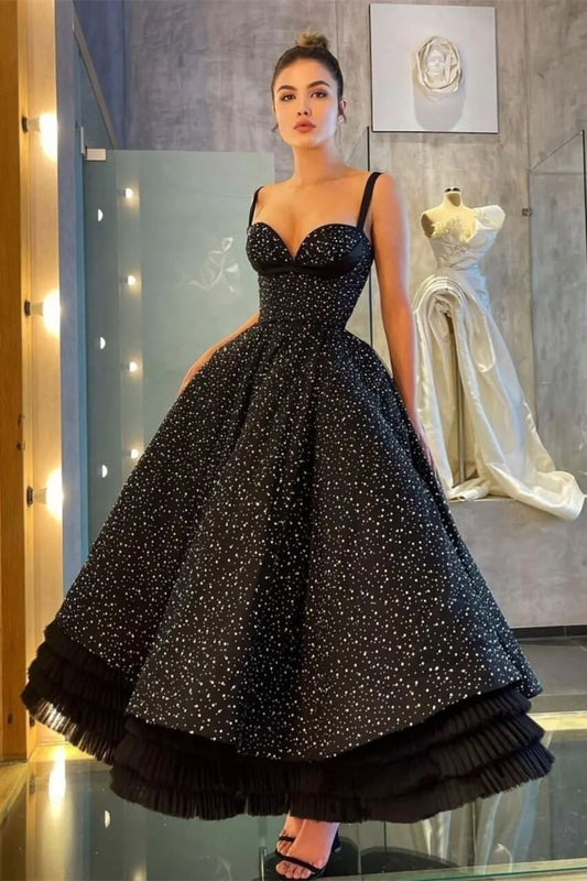 Amazing Sweetheart Straps Sleeveless Black Prom Dress Princess Layered