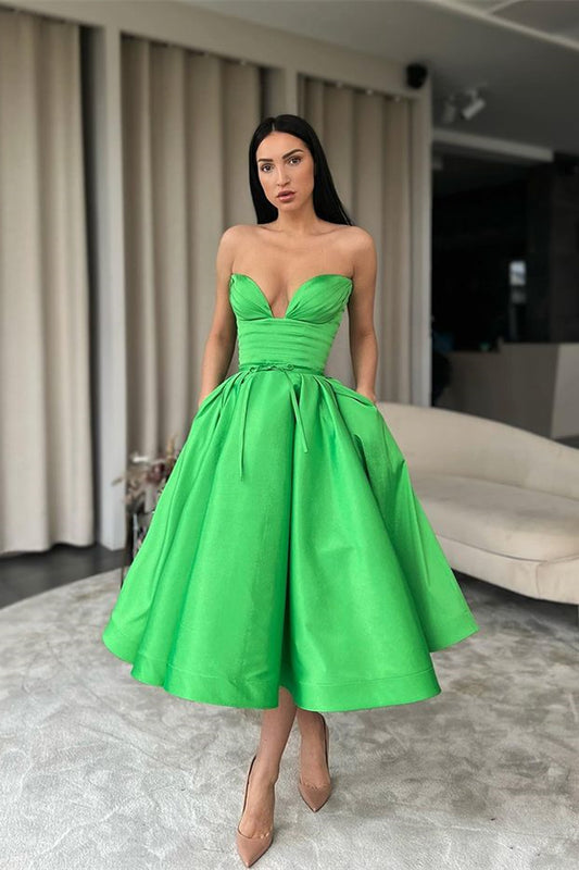Classy Emerald Sweetheart Short Prom Dress With Pockets