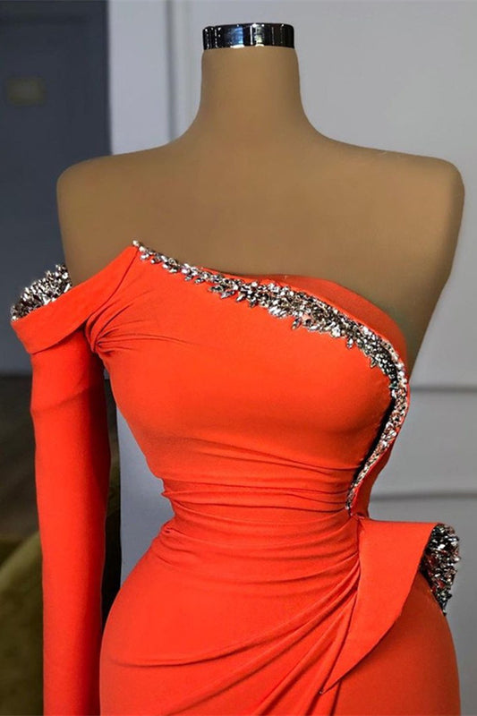 Long Sleeves Mermaid Prom Dress With Sequins Beads