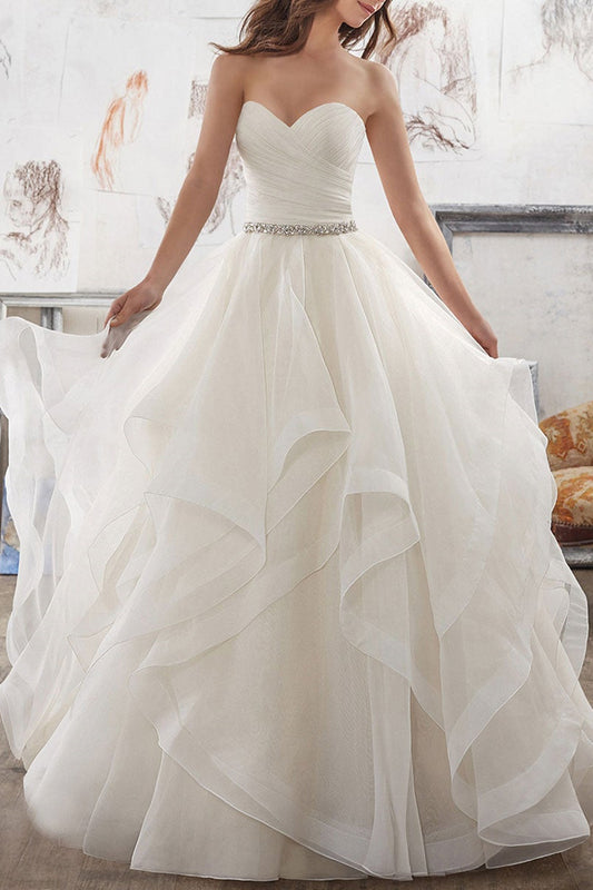 Ruffled Tulle Wedding Dress for the Sweetheart