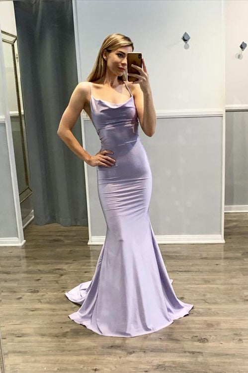 Classy Spaghetti-Straps Sleeveless Prom Dress Mermaid Long Online