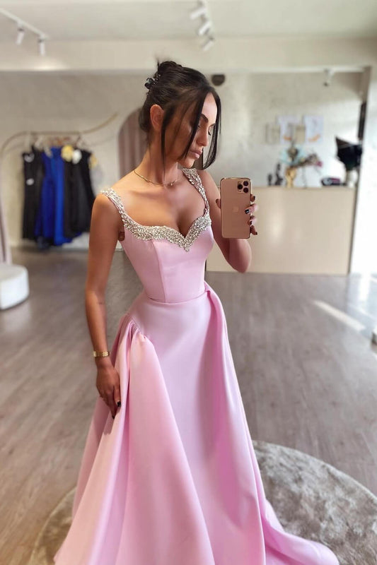 Fabulous Pink Sweetheart Sleeveless Mermaid Prom Gown With Beadings Online