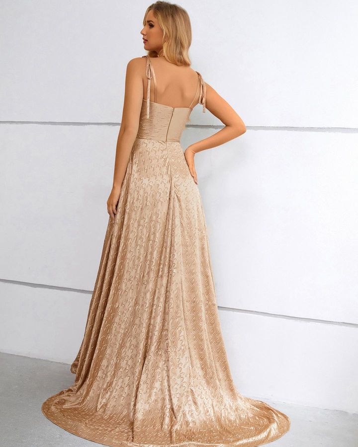 Charming Spaghetti-Straps Sleeveless Prom Dress Long With Split