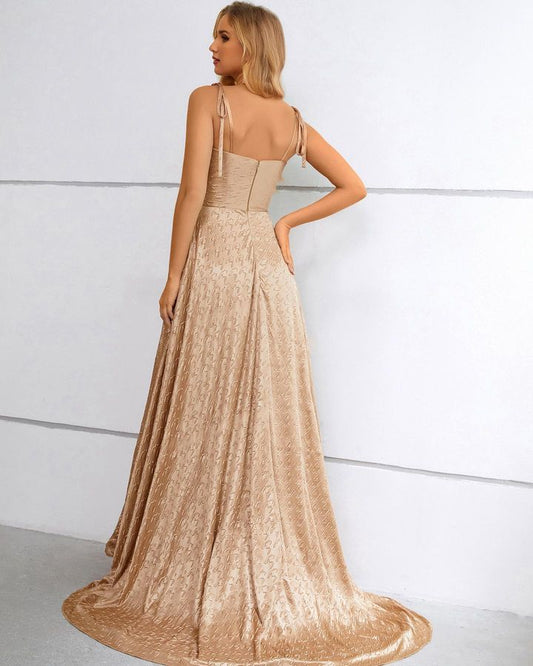 Charming Spaghetti-Straps Sleeveless Prom Dress Long With Split