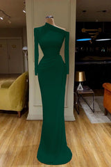 Elegant White Long Sleeve Mermaid Prom Dress