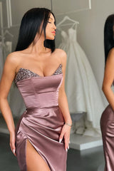 Amazing Sweetheart Mermaid Prom Dress Slit Long With Sequins