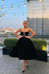 Strapless Short Prom Dress A-Line with Pockets