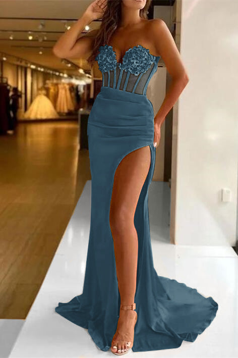 Glorious Mermaid Sequins Prom Dress with Split Sleeveless Online