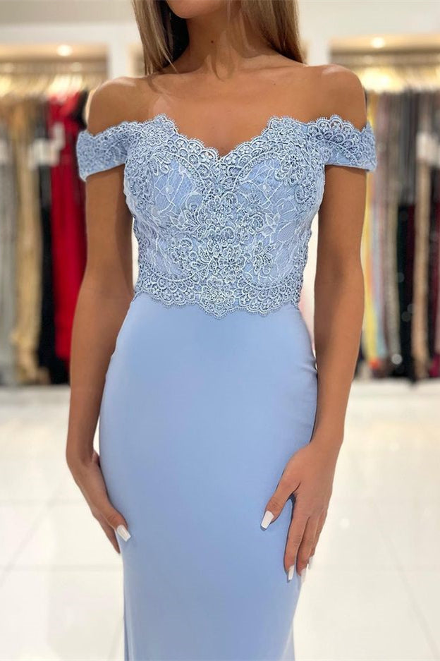 Stunning Off-the-Shoulder Mermaid Prom Dress Long With Lace Appliques