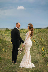 Mermaid Lace Wedding Dress with Long Sleeves for Online Purchase