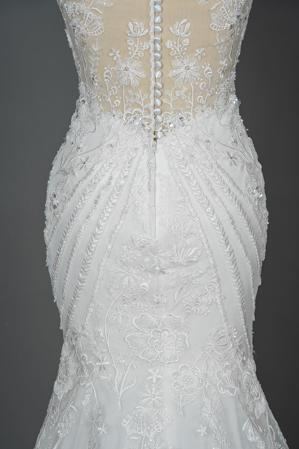 Elegant Mermaid Wedding Dress with Beaded Appliques and Scoop Jewel Neckline