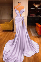  Off-the-Shoulder Mermaid Prom Dress Long Beadings with High Split