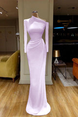 Elegant White Long Sleeve Mermaid Prom Dress