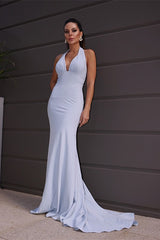 Chic Halter Backless Mermaid Prom Dress Long