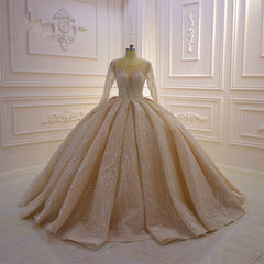 Elegant Bateau Floor-length Ball Gown with Long Sleeves and Ruffles
