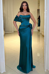 Popular One Shoulder Sleeveless Mermaid Prom Dresses With High Split Beads Online