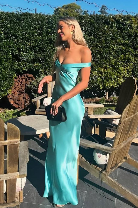 Dazzling Off-the-Shoulder Backless Slim Fit Prom Dress