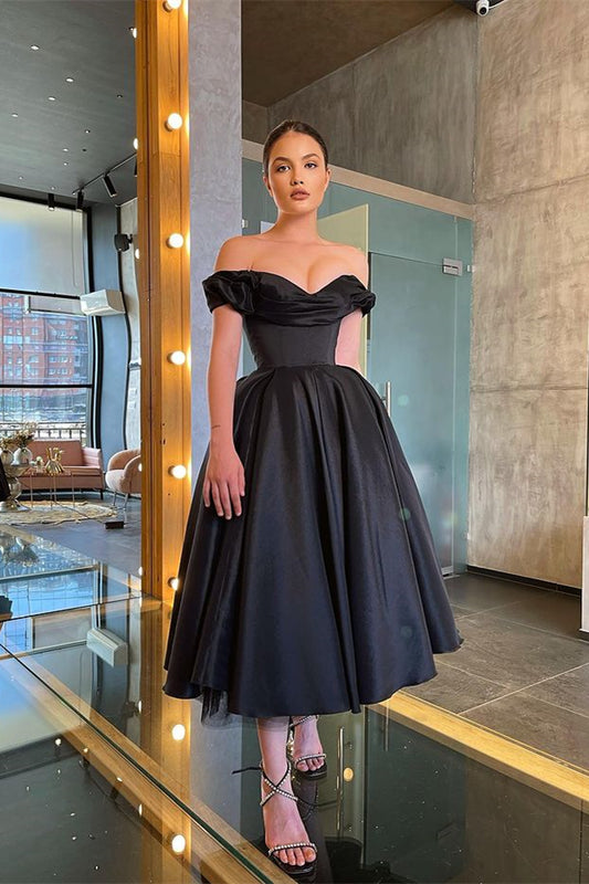 Gorgeous Off-the-Shoulder Little Black Dress Prom Dress Online