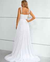 Charming Spaghetti-Straps Sleeveless Prom Dress Long With Split