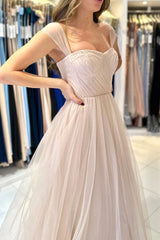 Modern Off-The-Shoulder Sweetheart Prom Dress Tulle A-Line