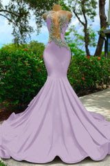Royal Blue Sleeveless Mermaid Prom Dress with Sexy Cut Out and Appliques