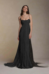 Gorgeous Ivory Appliqued Pleated Satin Backless Prom Dress