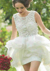 Lace Sheath/Column Bateau Sweep Train Organza Wedding Dress