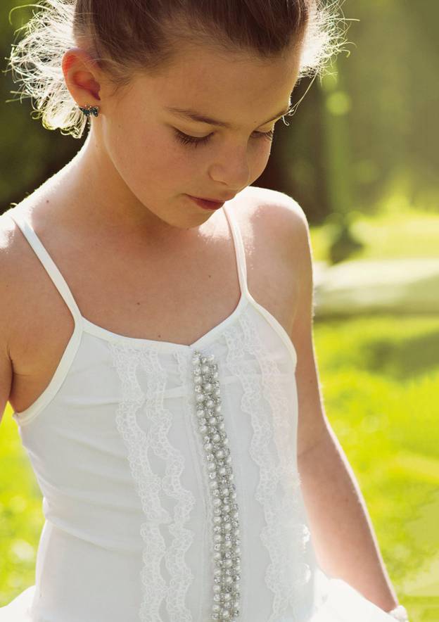 Tulle Square Neckline Knee-Length A-line Flower Girl Dress with Beaded