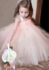 Tulle Halter Ankle-Length A-line Flower Girl Dress with Applique