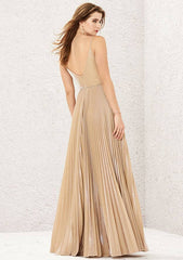 Sweetheart Sleeveless A-line Jersey Bridesmaid Dress with Pleats, Floor-Length