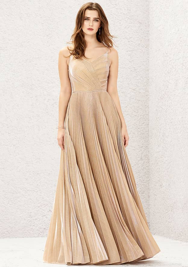Sweetheart Sleeveless A-line Jersey Bridesmaid Dress with Pleats, Floor-Length
