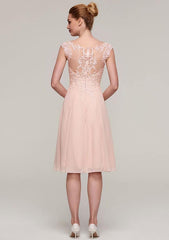 Knee-Length Chiffon Mother of the Bride Dress with Jacket Appliqued Beading, Sleeveless Bateau A-line