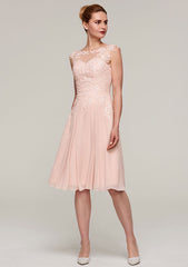 Knee-Length Chiffon Mother of the Bride Dress with Jacket Appliqued Beading, Sleeveless Bateau A-line