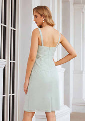 Knee-Length Chiffon Mother of the Bride Dress with Long Sleeves Jacket, Sweetheart Sleeveless A-line