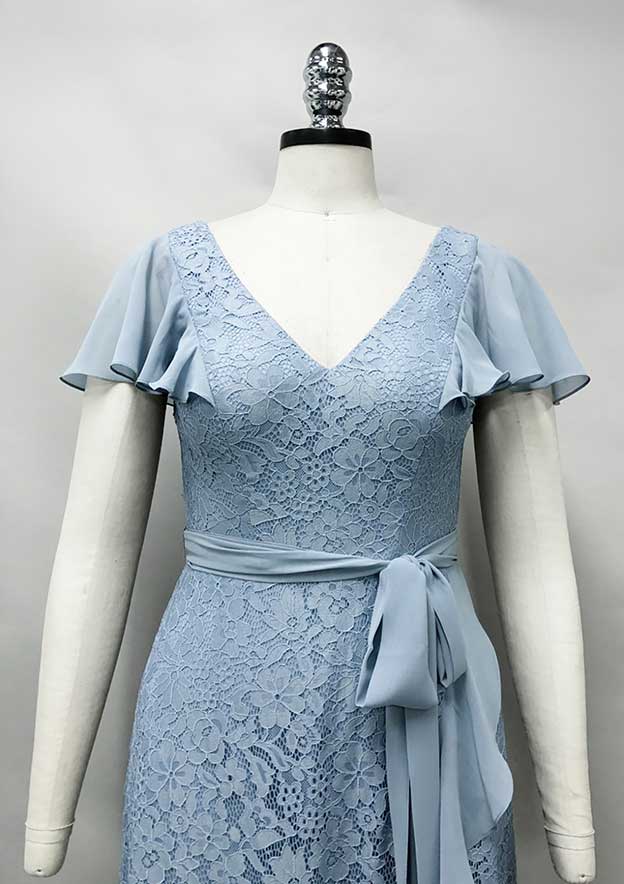 Sheath/Column Asymmetrical Chiffon Mother of the Bride Dress with Ruffles Waistband