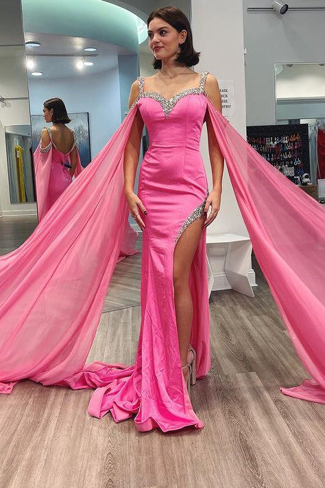 Gorgeous Sweetheart Sleeveless Mermaid Prom Dress Beadings Ruffles With High Split