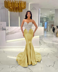Baby Blue Mermaid Prom Dress Long Sweatheart Sleeveless with Beads