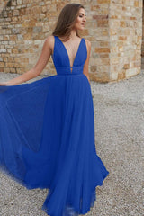 V-Neck Tulle Bridal Gown with Sleeves