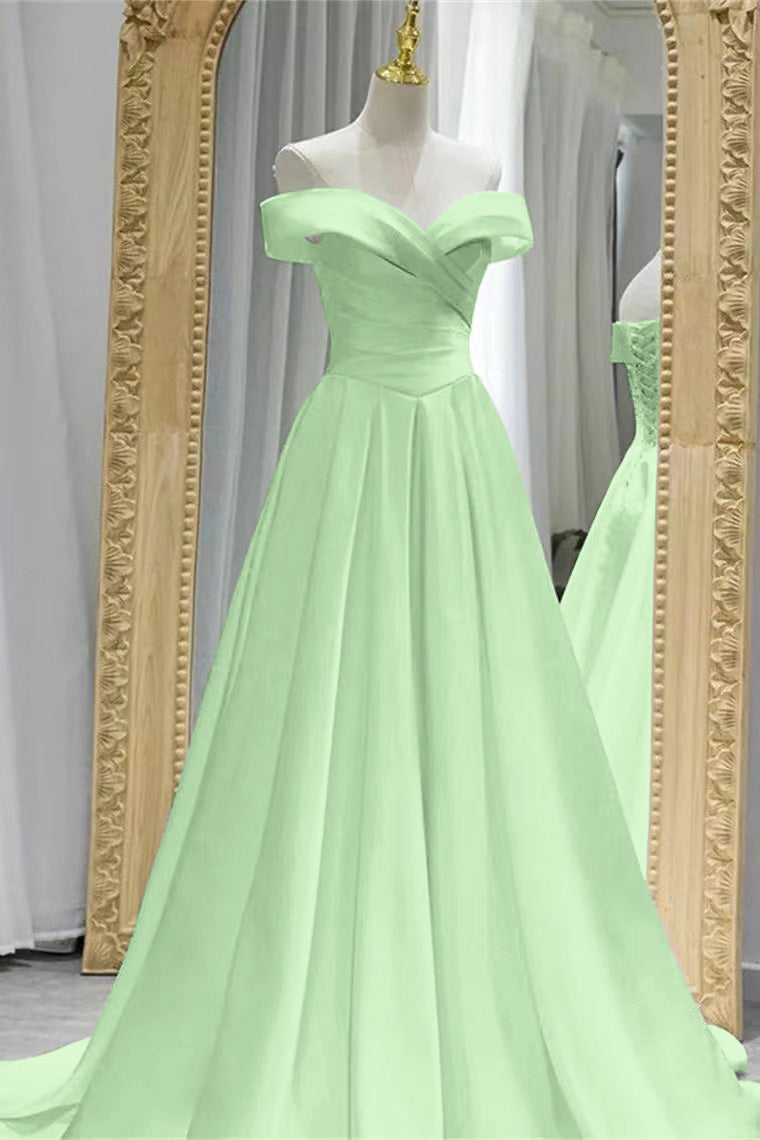 Gorgeous White Off-the-Shoulder Sweetheart Evening Dress A-Line with Lace-Up