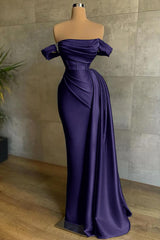 Beautiful White Mermaid Prom Dress Off the Shoulder Pleated