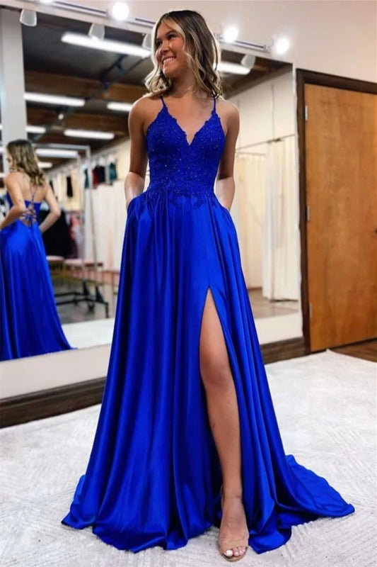 Cut Out Spaghetti Strap Prom Dress Long Mermaid Dress