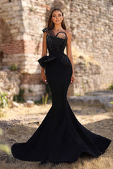 Fabulous Black Sleeveless Tulle Bodycan Mermaid Prom Dress