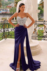 Sage Green Prom Dress Spaghetti Strap Dress With Beads Sleeveless