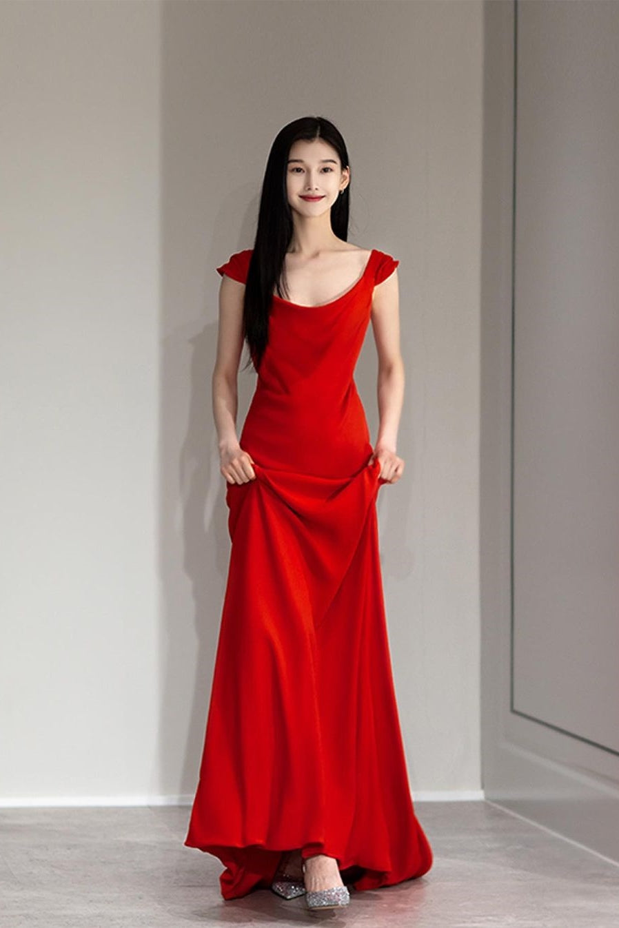 Hot Charming Prom Dress Sleeveless Long Mermaid With Trail |